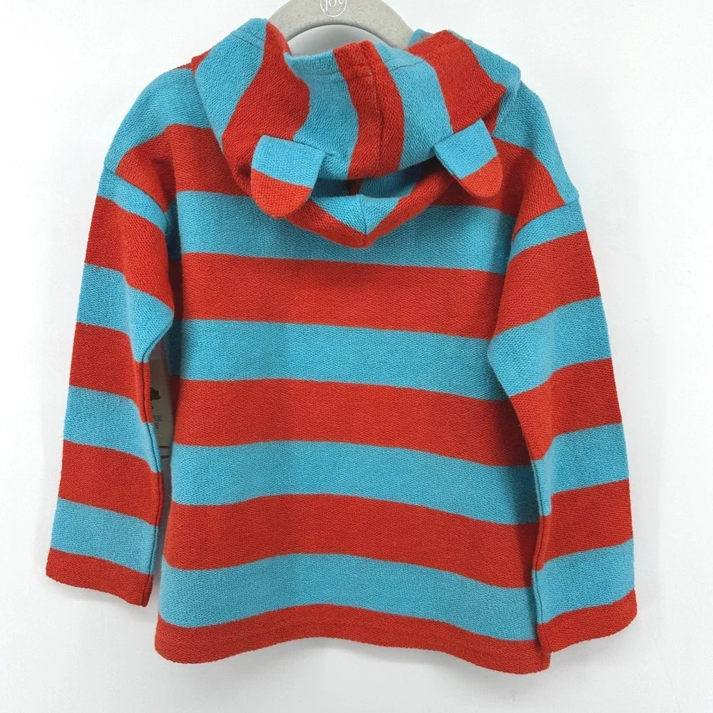 Tucker + Tate Kids Orange Blue Striped Terry Cloth Hooded Cover Up TT460263LB 3T